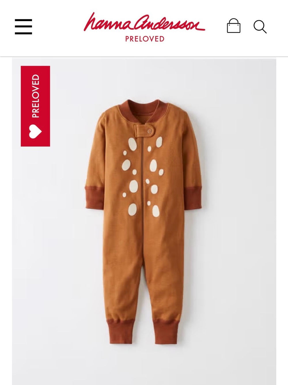 Hanna Andersson Organic Cotton Deer Footie Pajama (0-3 Months)
